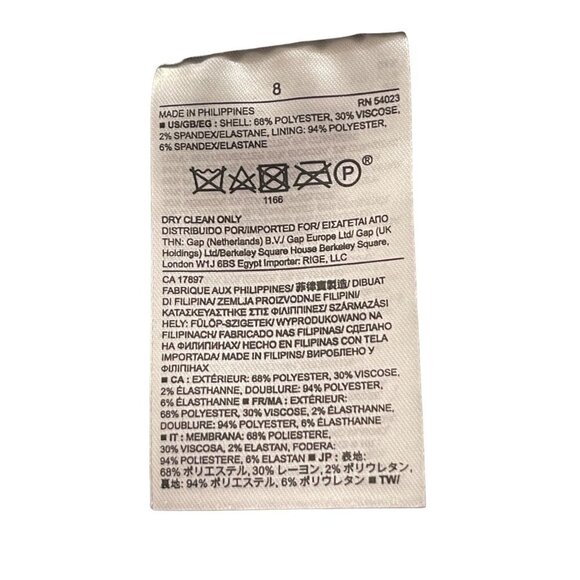 Banana Republic tailored long vest /sleeveless jacket size 8 36' chest 33 'long - Picture 9 of 11